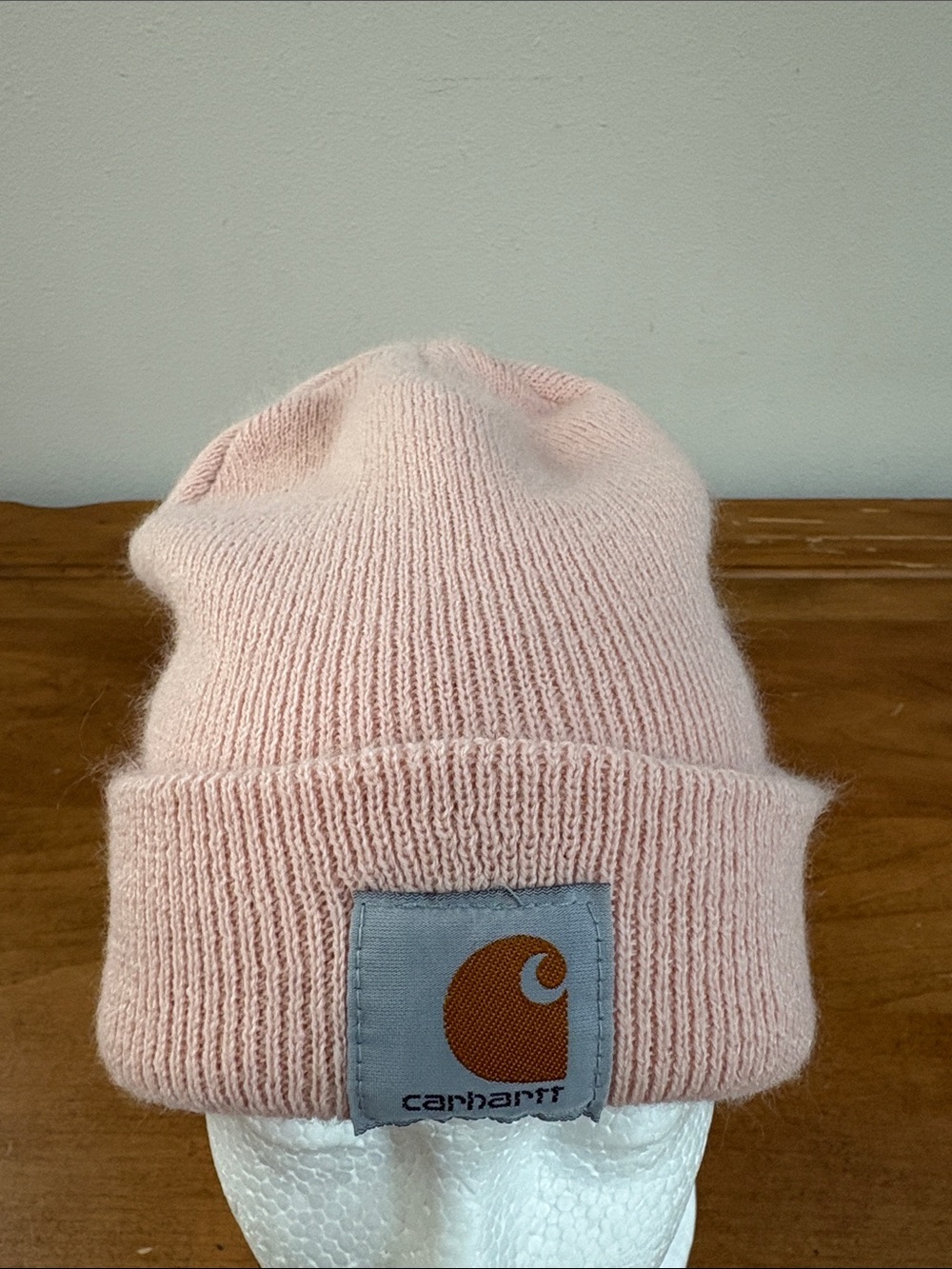 Carhartt Light Pink Beanie with Logo Patch